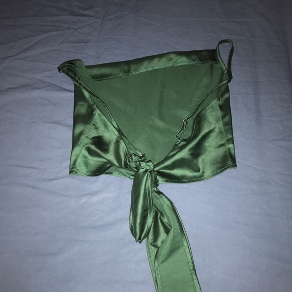 Green satin top for causal or fancy outings - Picture 2 of 2